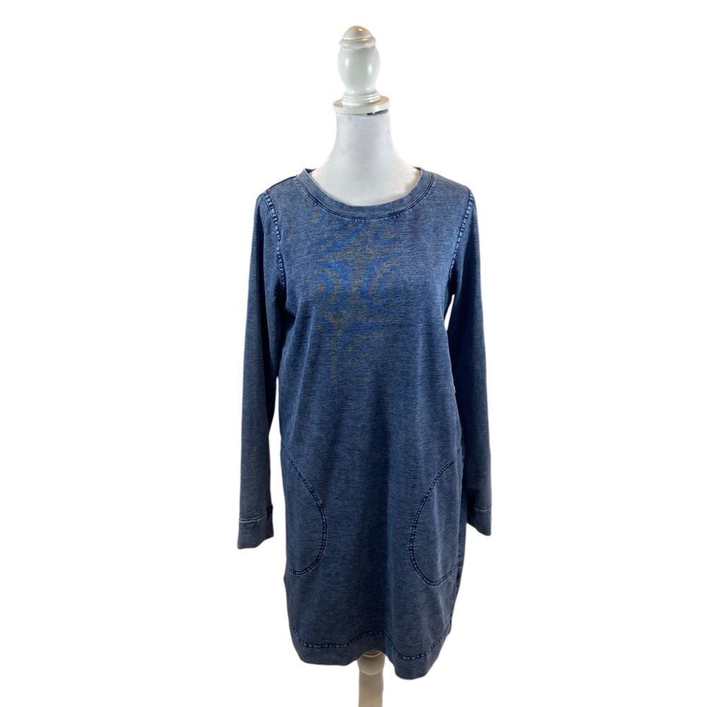 Ladies Jane and Delancey Brand Faux Denim Long Sleeve Pull Over Dress Size Small